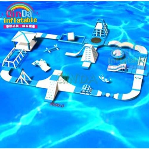 Commercial giant sea inflatable park use on water obstacle course