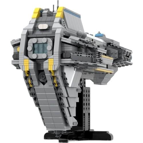 MOC Movie Military Warship Combat Transport Ship Attack Building Blocks Space Battle Transport Bricks Kid Toys Gift
