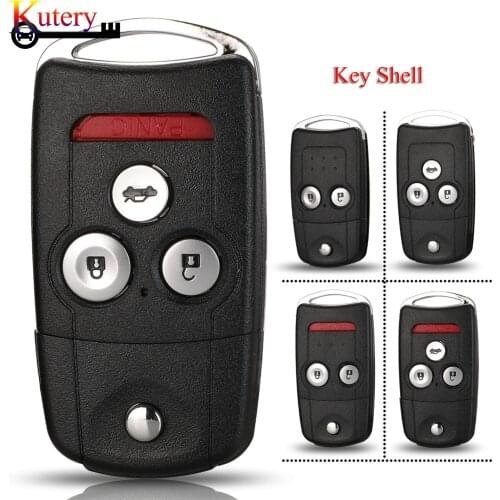 Kutery Folding Car Key Shell For Honda Acura Civic Accord Jazz CRV HRV 2/3/4Buttons Replacement Remote Key Case Fob Cover