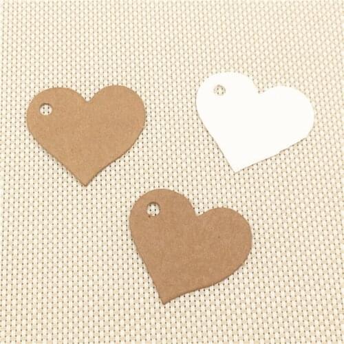 600pcs/lot 2.5x2.8cm Small Heart Shape Jewelry Hang Tag Simple Blank Packing Box Decor Paper Labels