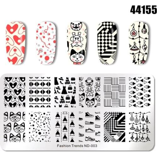 Nail Stamping Template Manicure Image Pattern Plate Nail Art Print Stencil MH88