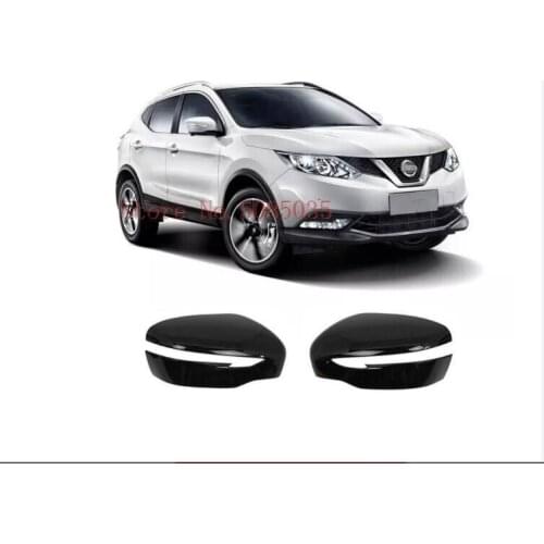 For Nissan Qashqai 2014 2015 2016 2017 2018 black color Side Door Rearview Mirror Cover Trims Car Exterior Accessories