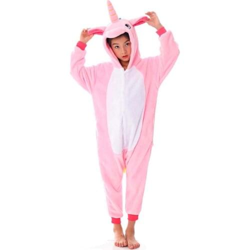 New Flannel Animal Children Pajamas Sets 2020 Kids Winter Hooded Animal Unicorn Cartoon Pajamas Boys Girls Sleepwear Onesies