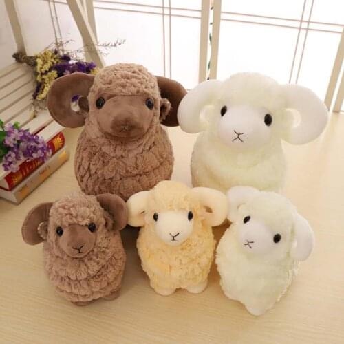 25cm Plush Goat Lifelike Comfort Argali Doll Cartoon Animal Pillow Imitation Sheep Stuffed Soft Toy Kids Gift