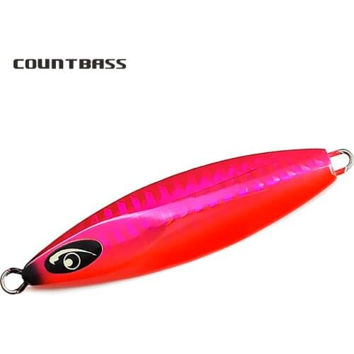 40g 1.4oz Countbass Jigging Lures Slow Jigs for Fishing, With Luminous Eyes Metal Lead Fishing Jig Sea Bass Game