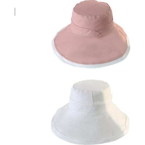 Fashion Summer Big Brim Sun Hat For Female Seaside Sun Protection UV Cap Double-Sided Outdoors Ladies Bucket Hats Panama Caps