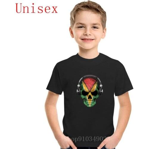 Dark Skull Deejay with Guyanese Flag teen girls clothing kids tshirts boys shorts boy clothes girls tshirt boys summer clothes