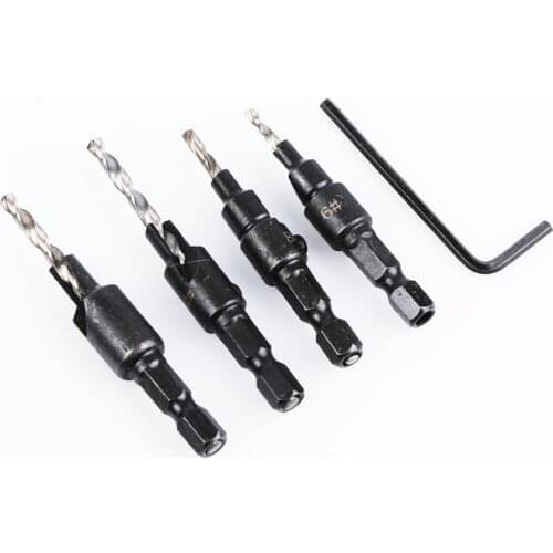 5pcs/lot HSS High Speed Steel Countersink Drill Bit Drill Press Set Reamer Screw Woodworking Chamfer Tool and Carpentry Wrench