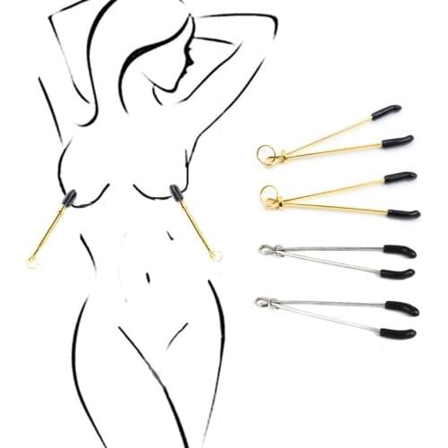 1 Pair Female Nipple Clip Flirting Metal Nipple Clamps Breast Teasing Nipple Clips Adult Games Erotic Product Sex Toys for Women