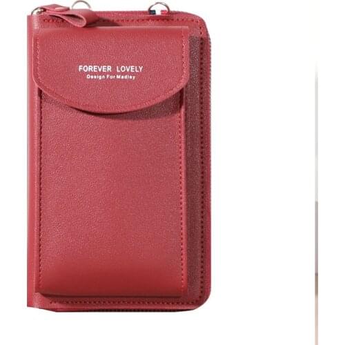 Women Wallet Shoulder Mini Leather Bags Straps Mobile Phone Big Card Holders Wallet Handbag Money Pockets Small Bags