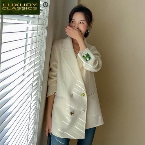 Autumn 2021 100% Spring Wool Coat Female Elegant Ladies Woolen Jacket Women Korean Vintage Blend Coats Jackets Hiver 9512