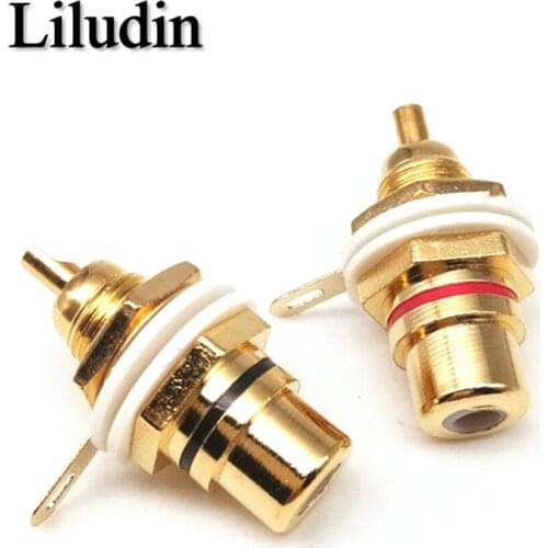 1Pair RCA Female Socket Connector Chassis Panel Mount Adapter Audio Terminal Plug 3.5mm Plug AV Plug Liludin