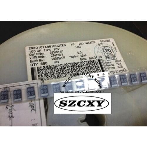 100% Original installation import tantalum capacitor 293D107X9016D2TE3 7343 100uf 10% 16V