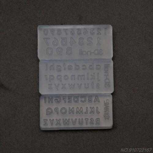 3Pcs Small Size Numbers Letters Mold Kit Alphabet Pendant UV Resin Silicone Mold Jewelry Making Tools Crafts D18 20 Dropshipping