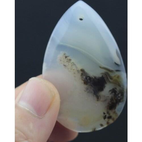 36x56mm drop shape gray leaf agat carnelian pendant natural stone beads for jewelry making wholesale