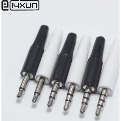 50pcs 2.5mm 2pole mono 3pole 4pole stereo headset plug 2.5 mm audio plug headphone Adapter connector for DIY phone black white