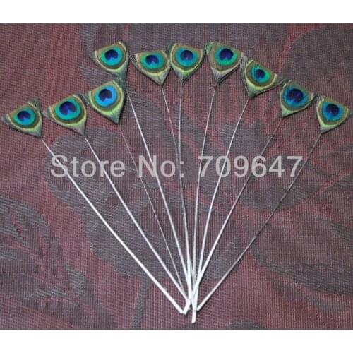 FREESHIPPING! 50Pcs/Lot 8-10" 20-25cm Loose Nature Torn Edge Cut Half Head Peacock Tail Feathers