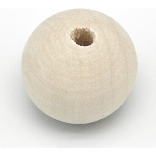 40mm Large Round Ball 10PC Unfinished Natural Wood Beads DIY Crafts Wooden Beads