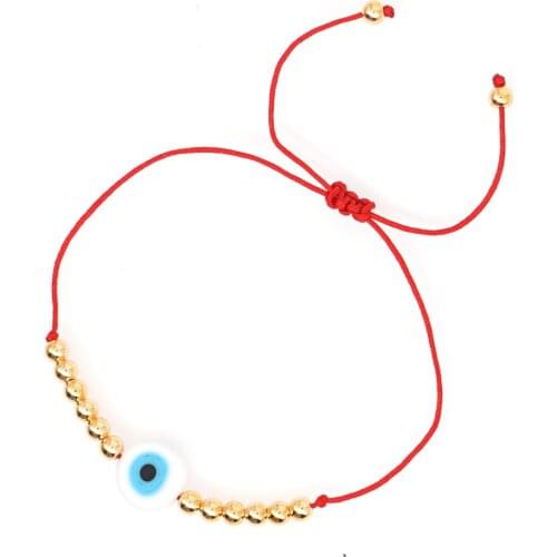 GO2BOHO Turkish Evil Eye Bracelet For Women Summer Pulseras Mujer Moda Bracelets Jewelry Rope Adjustable Gold Beads Red Handmade