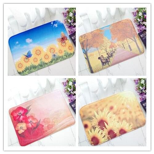 Flower Pattern Doormat Home Decoration Door Mat Non-slip Absorbent Bathroom Rug Outside Floor Mat 40x60