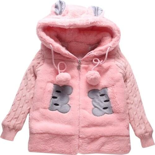 2021 Winter Baby Sweater Fur Hood Infant Boys Girl Knitted Patchwork Fur Cardigan Fall Outwear Children Knitwear 3-12Yeas
