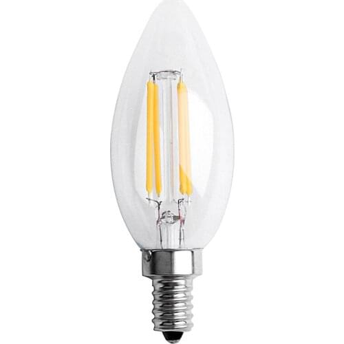 Dimmable E12 4W COB Candle Flame Filament LED Light Bulb Lamp 10*3.5cm