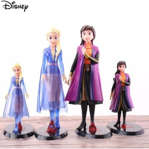 Disney Frozen Elsa Anna Anime Action Figures Model Princess Girls Large Doll Toy Set Gift For Children Birthday Cake Decoration