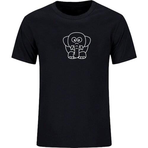Mens T-shirt short sleeve cute animal elephant summer casual T-shirt mens and womens T-shirts