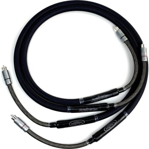 Hi-end Voodoo RCA Cable Silver Plated RCA Plug HiFi Audio Amplifier Cables