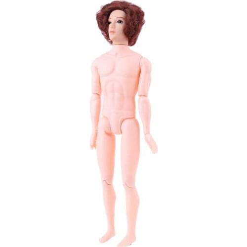 30cm 12 Moveable Jointed Nude Naked Dolls Doll Body Brown Hair for Ken Boy Male 77HD