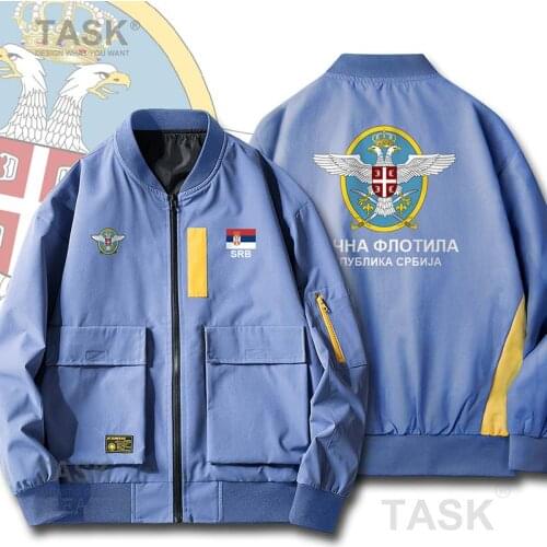 Military Army Jackets Air Force Serbia Serbian Serbs SRB casual Men Flight Pilot Air Force Coat Bomber Zipper Jacket Spring New