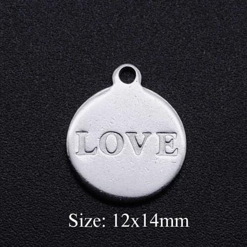 Lyvior Titanium Steel Round Small Charm DIY Jewelry Accessories Inspirational Word Pendant for Crafting Necklace Bracelet