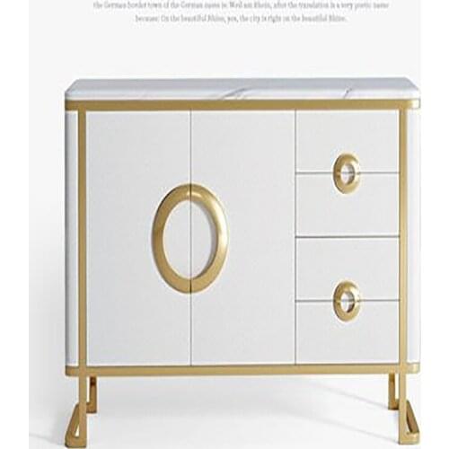 Marble Sideboard Light Luxury Living Room Shelves Shoe Cabinet Home Tea Cabinet Hong Kong Style Locker Post-modern Entrance