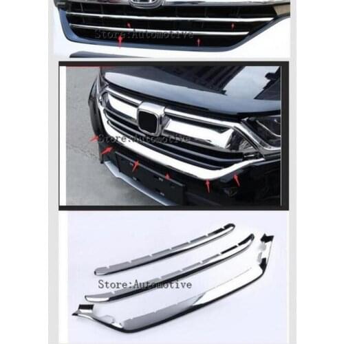 Exterior Front Radiator Grille U-Shaped Mouldings For Honda CR-V CRV 2017 2018