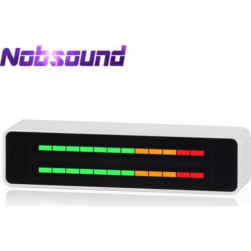 Nobsound Mini Dual Channel RGB LED Sound Level Meter Stereo Music Spectrum Visualizer Home Desktop/Car Audio Display Analyzer