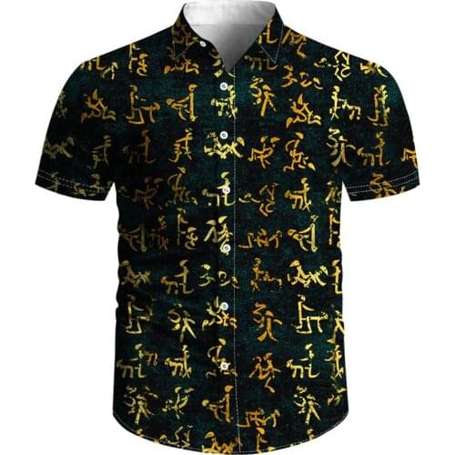 New Hawaiian Vintage rye 3D shirt collar flip button Harajuku mens casual slim fit for mens shirt hip hop beach Harajuku