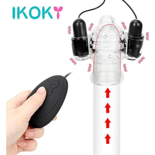 IKOKY Penis Head Vibrator Cock Ring 20 Speed Delay Ejaculation Glans Trainer Massage Male Masturbator Sex Toys For Men
