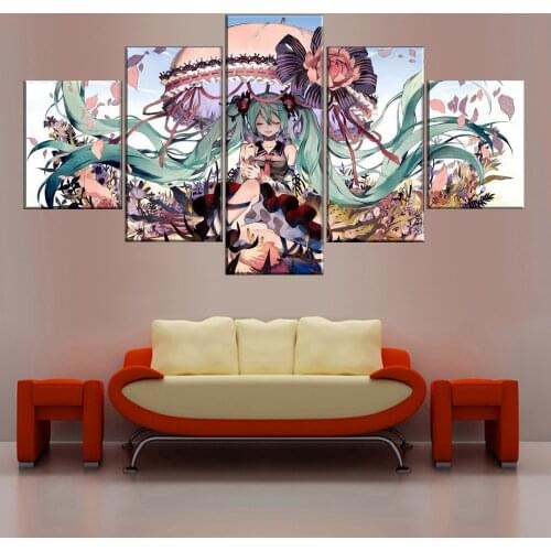 5 Piece Canvas Wall Art Anime Prints Noble Girl Princess Posters And Pictures Home Decor Modern Living Room Decoration Paintings