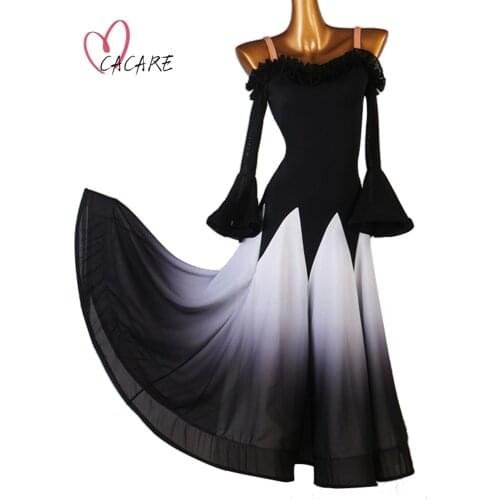 2021 Ballroom Dress Dance Competition Dresses Standard Tango Waltz Modern Costume Women Flamenco Customize D0827 Big Hem