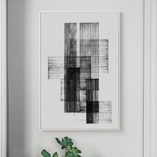Nordic Morden Black white line canvas painting posters and print wall art pictures for living room Office art poster Unframed