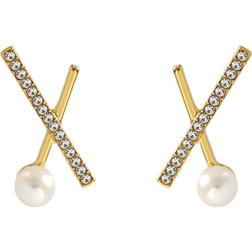 Fashionable Geometric Pearl Women Lady Ear Studs Birthday Wedding Gift Ear Studs Earrings Fashion Jewelry Personality
