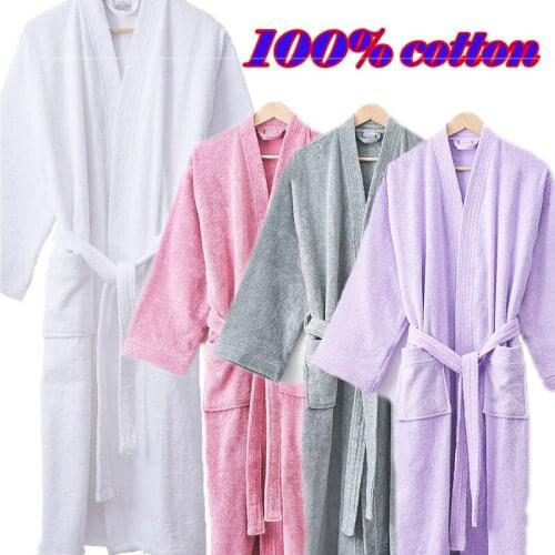 Hotel Thick Cotton Solid Color Long Home Bathrobe men/women Robes Unisex long-sleeve absorbent terry bathrobe pijamas sleevewear