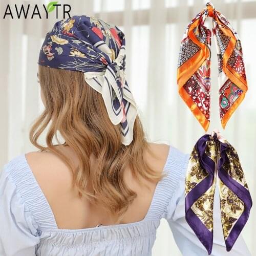 Vintage Bohemia Print Hair Scarf Hairbands for Women Scrunchies Headband Face Mask Cross Turban Bandanas Girls Hair Accessories