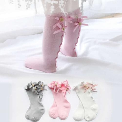 Spring leg warmers baby bowknot black fungus newborn baby leg warmers toddler cotton lace bow baby girl stocking