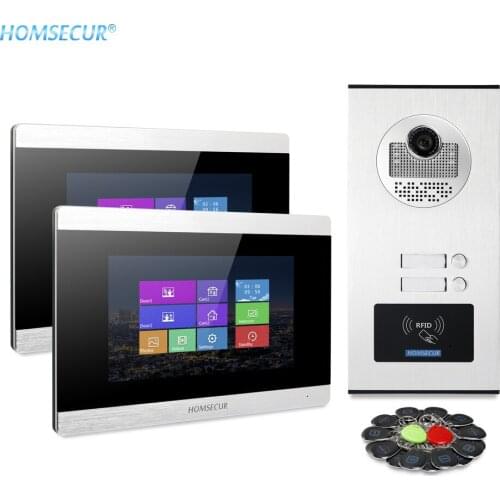 HOMSECUR Video Door Phone Intercom System+Recording & Snapshot for 2/3/4 Apartment XC111-2/3/4+BM715-S