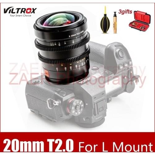 Viltrox 20mm T2.0 Camera Lens For L Mount Cine Lens Full Frame Wide-angle Lens for Panasonic Lumix L-Mount S1R S1 S1H SL2