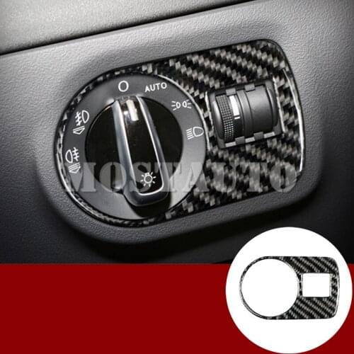 For Audi TT TTS Carbon Fiber Inner Headlight Switch Button Trim Cover 2008-2014 1pcs Car Accessories Interior Car Decor Car Trim
