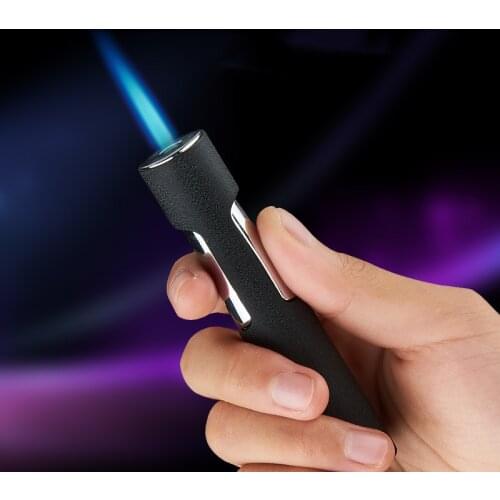 Kitchen Pipe Torch Cigar Lighter Jet Flame Butane Gas Windproof Lighter Refillable Fuel Welding Gasoline Lighter Outdoor BBQ
