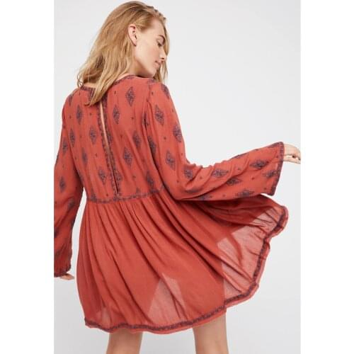 Jastie V-Neck Long Sleeve Spring Summer Shirt Blouse Women Diamond Embroidered Top Blusa Big Hem Casual Beach Top Shirts Blouses