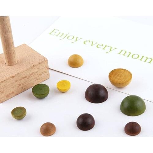 10pcs New Fashion Geometric Earrings For Women Solid Wood Polygon Perforated Half Pill Vintage Earrings Diy Jewelry Accessories